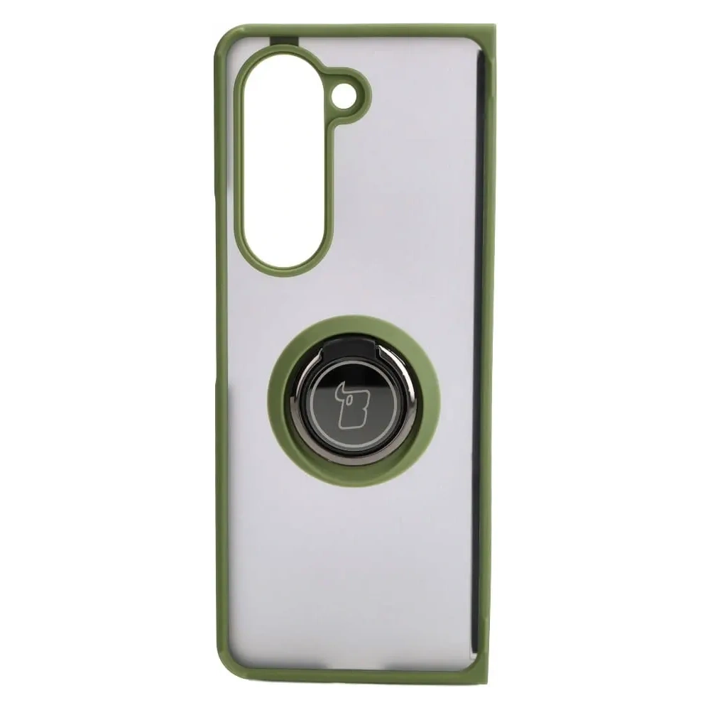 Hurtownia GSM - Etui s úchytem na prst Bizon Case Hybrid Ring pro Samsung Galaxy Z Fold5 kouřové s zeleným rámem - BIZ1845 - {ean13} - Hurt