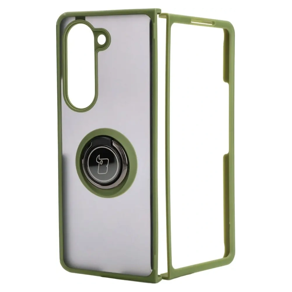 Hurtownia GSM - Etui s úchytem na prst Bizon Case Hybrid Ring pro Samsung Galaxy Z Fold5 kouřové s zeleným rámem - BIZ1845 - {ean13} - Hurt