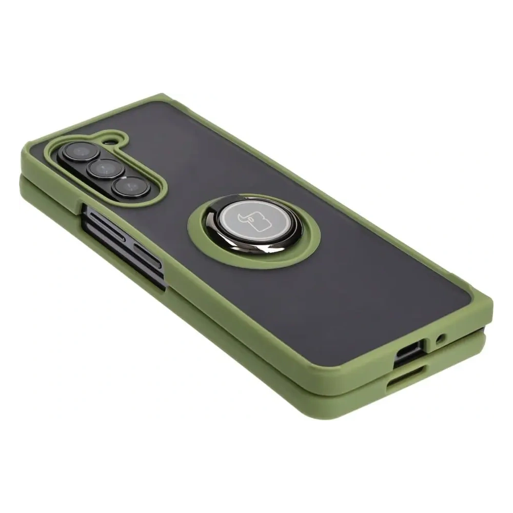 Hurtownia GSM - Etui s úchytem na prst Bizon Case Hybrid Ring pro Samsung Galaxy Z Fold5 kouřové s zeleným rámem - BIZ1845 - {ean13} - Hurt
