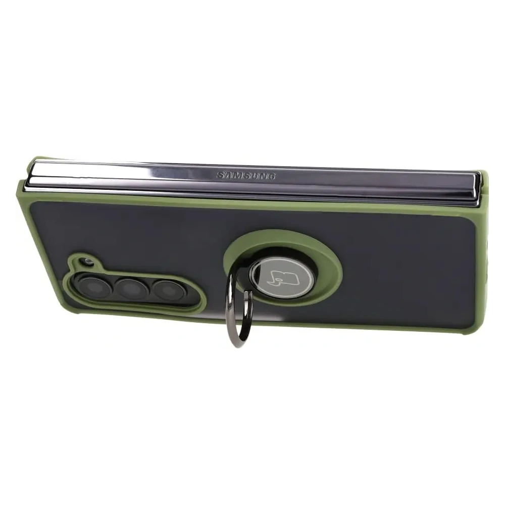 Hurtownia GSM - Etui s úchytem na prst Bizon Case Hybrid Ring pro Samsung Galaxy Z Fold5 kouřové s zeleným rámem - BIZ1845 - {ean13} - Hurt