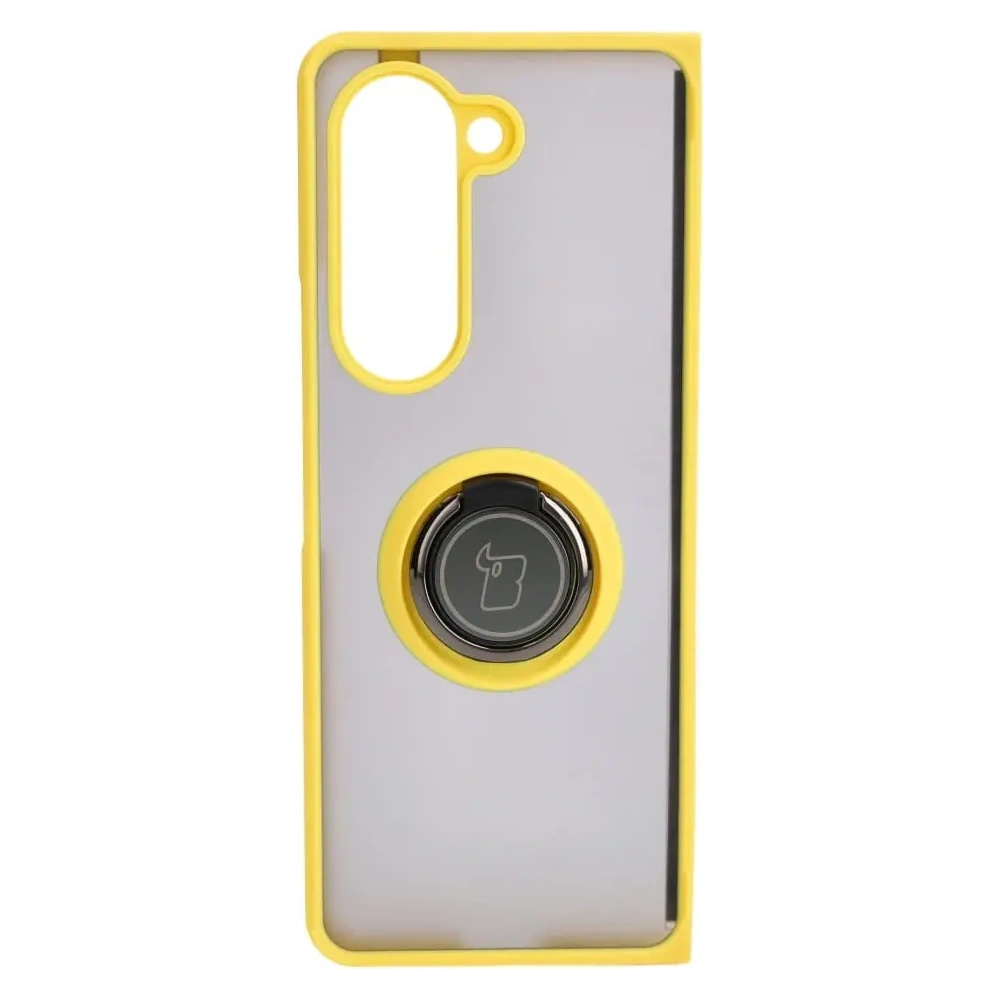 Wholesale Bizon Case Hybrid Ring Samsung Galaxy Z Fold5 smoky with a yellow frame - BIZ1846 - {ean13} - Hurt
