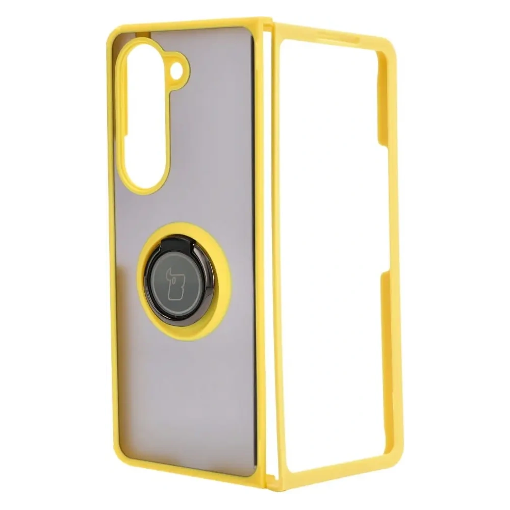 Wholesale Bizon Case Hybrid Ring Samsung Galaxy Z Fold5 smoky with a yellow frame - BIZ1846 - {ean13} - Hurt