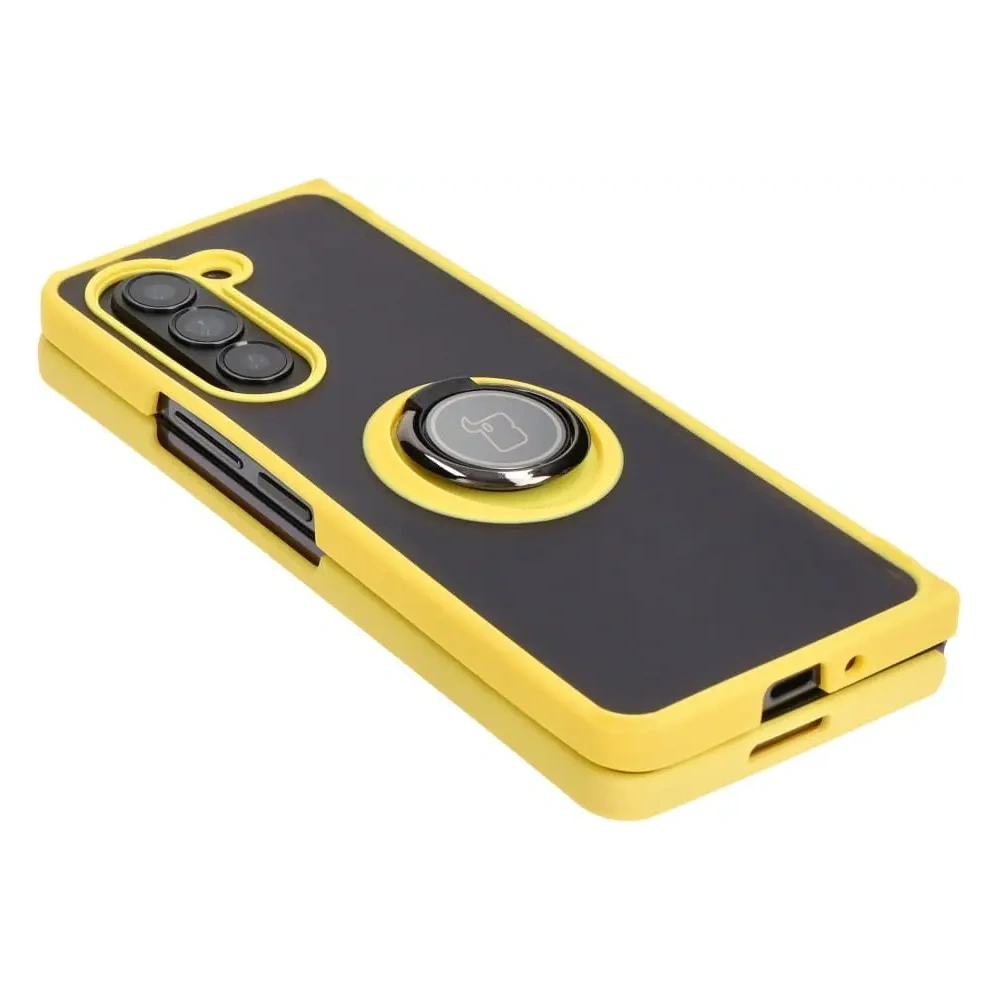 Wholesale Bizon Case Hybrid Ring Samsung Galaxy Z Fold5 smoky with a yellow frame - BIZ1846 - {ean13} - Hurt