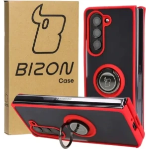 Wholesale Bizon Case Hybrid Ring Samsung Galaxy Z Fold5 smoky with a red frame - BIZ1850 - {ean13} - Hurt
