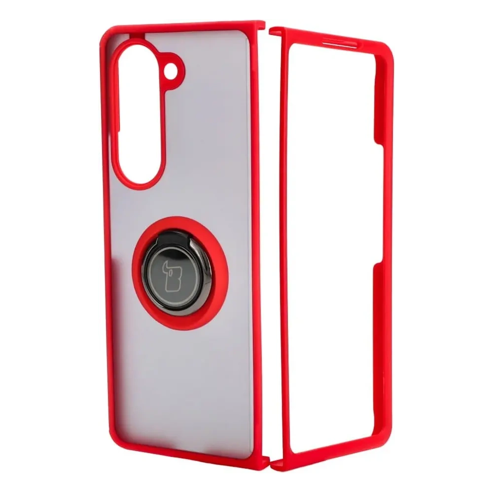 Wholesale Bizon Case Hybrid Ring Samsung Galaxy Z Fold5 smoky with a red frame - BIZ1850 - {ean13} - Hurt