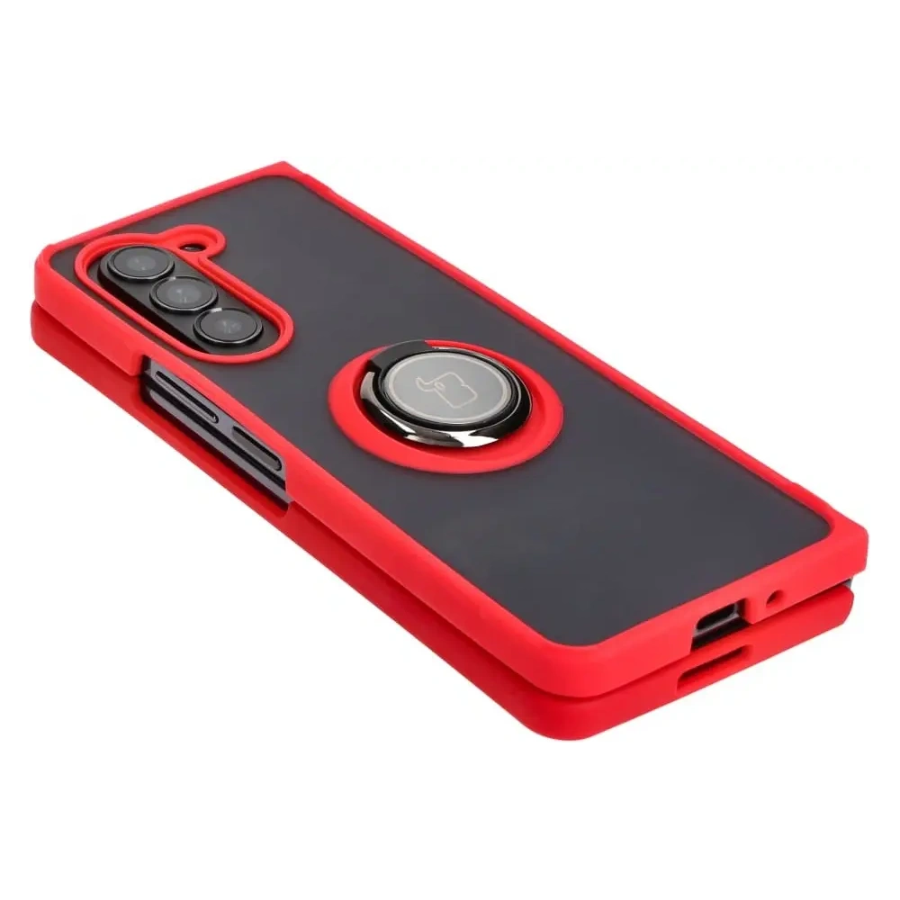 Wholesale Bizon Case Hybrid Ring Samsung Galaxy Z Fold5 smoky with a red frame - BIZ1850 - {ean13} - Hurt