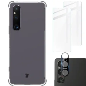 Wholesale Bizon Case Clear Pack case + 2x screen glass + lens glass Sony Xperia 1 V clear - BIZ1855 - {ean13} - Hurt