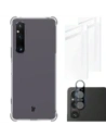 Bizon Case Clear Pack carcasă + 2x sticlă de protecție + sticlă pentru lentile Sony Xperia 1 V transparentă