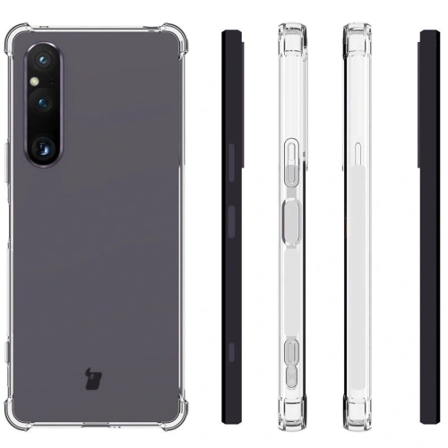 Etui + 2x szkło na ekran + obiektyw Bizon Case Clear Pack do Sony Xperia 1 V przezroczyste