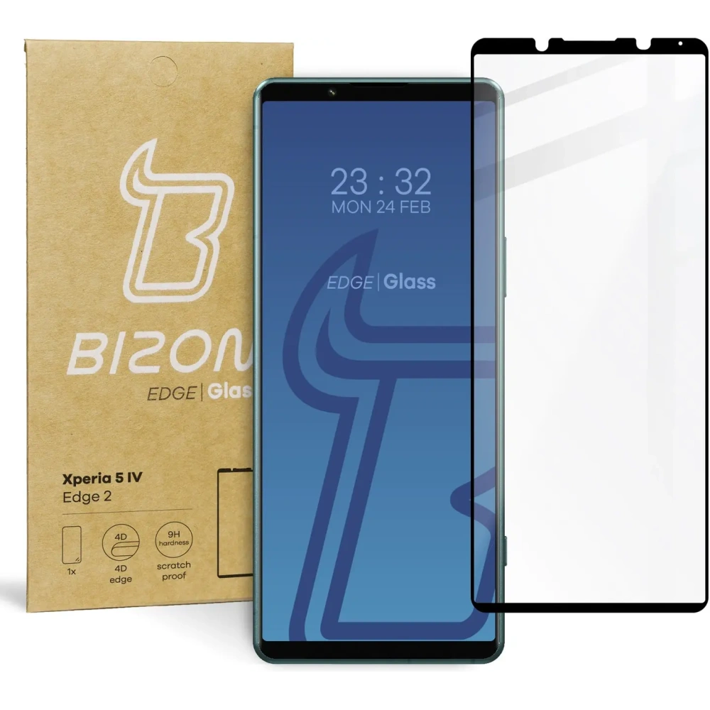 Hurtownia GSM - Szkło hartowane Bizon Glass Edge 2 do Sony Xperia 5 IV czarne - BIZ1862 - {ean13} - Hurt