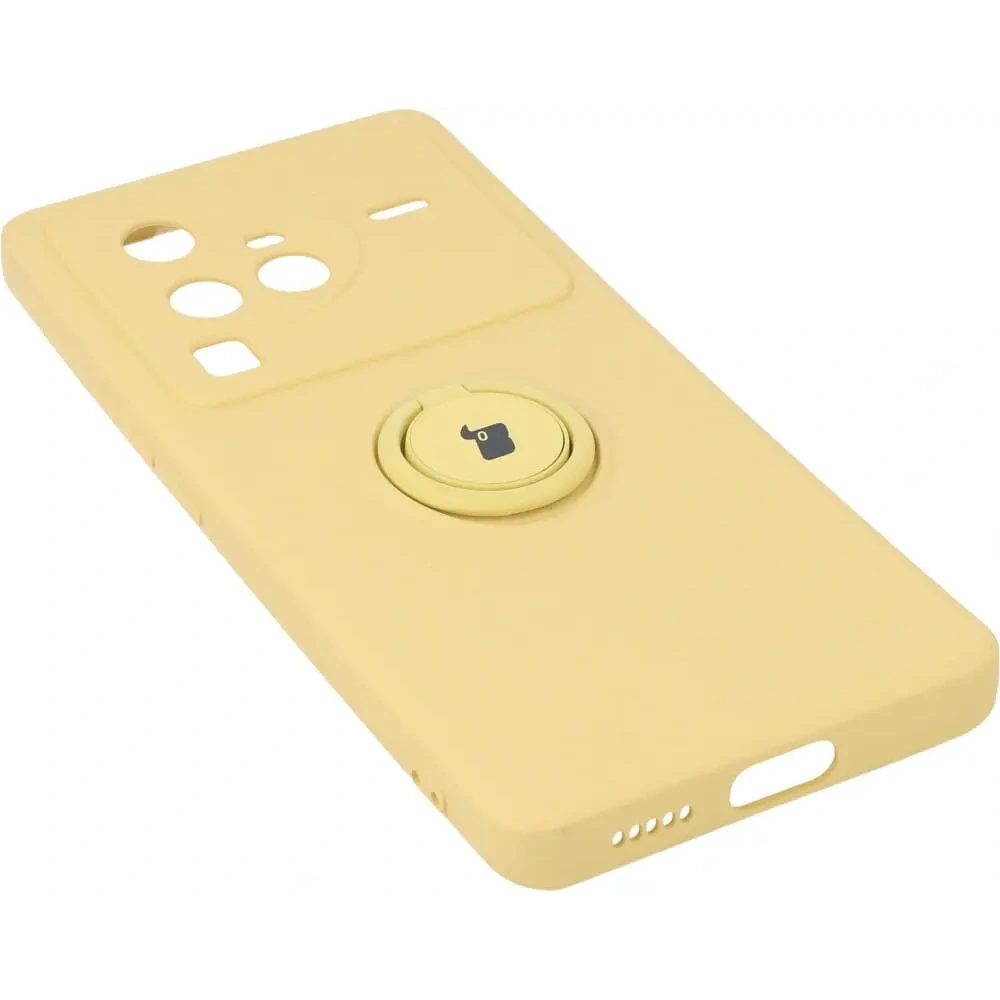 Hurtownia GSM - Etui Bizon Case Silicone Ring Sq pro VIVO X80 Pro žluté - BIZ1867 - {ean13} - Hurt
