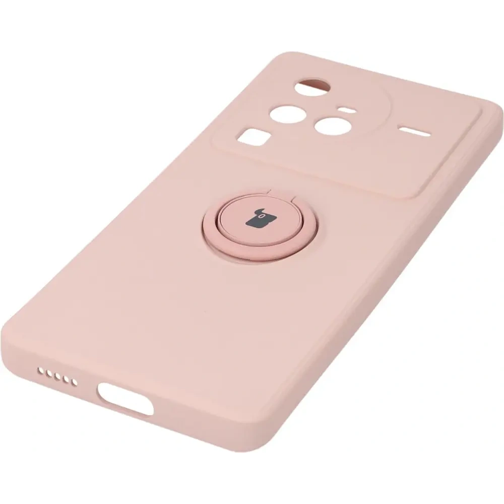 Hurtownia GSM - Etui Bizon Case Silicone Ring Sq do VIVO X80 Pro jasnoróżowe - BIZ1868 - {ean13} - Hurt