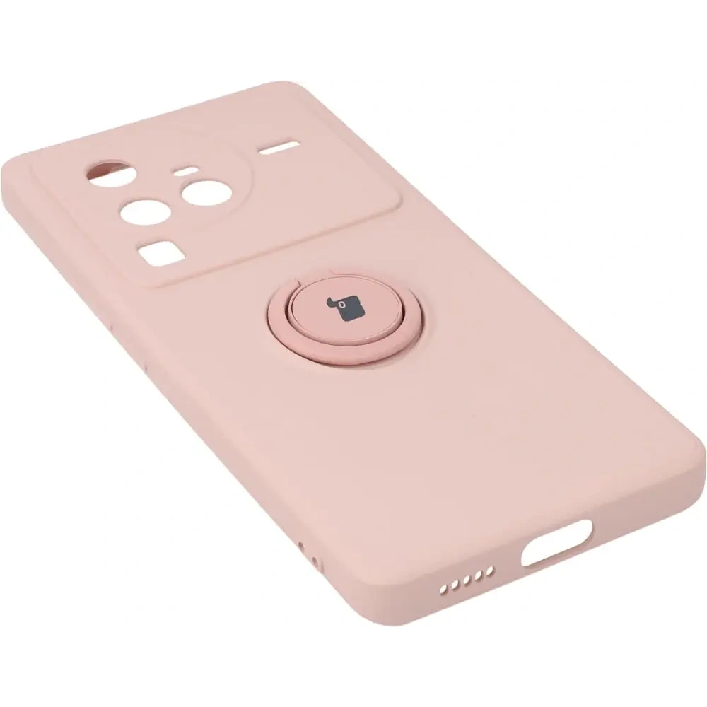 Hurtownia GSM - Etui Bizon Case Silicone Ring Sq do VIVO X80 Pro jasnoróżowe - BIZ1868 - {ean13} - Hurt