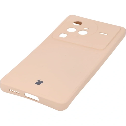 Etui Bizon Case Silicone Sq do Vivo X80 Pro jasnoróżowe