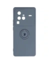 Etui Bizon Case Silicone Ring Sq pro VIVO X80 Pro šedé