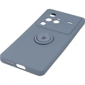 Etui Bizon Case Silicone Ring Sq do VIVO X80 Pro szare