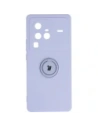 Etui Bizon Case Silicone Ring Sq pro VIVO X80 Pro jasnofialové