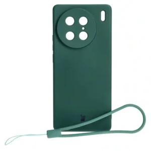 Etui Bizon Case Silicone Sq do VIVO X90 Pro ciemnozielone