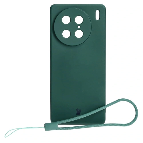 Etui Bizon Case Silicone Sq do VIVO X90 Pro ciemnozielone