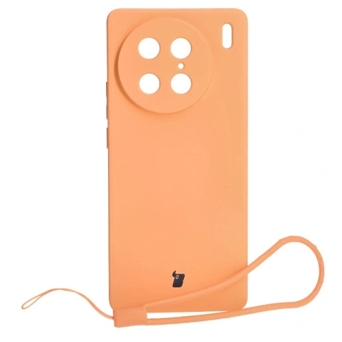 Etui Bizon Case Silicone Sq do VIVO X90 Pro pomarańczowe