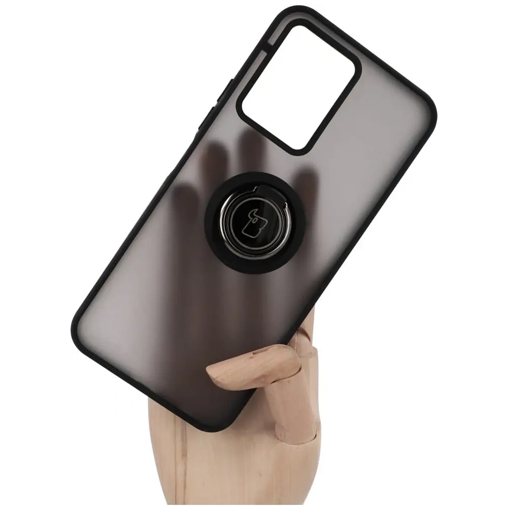 Hurtownia GSM - Husă hibridă Bizon pentru Vivo Y16 / Y02 fumurie cu cadru negru - BIZ1898 - {ean13} - Hurt