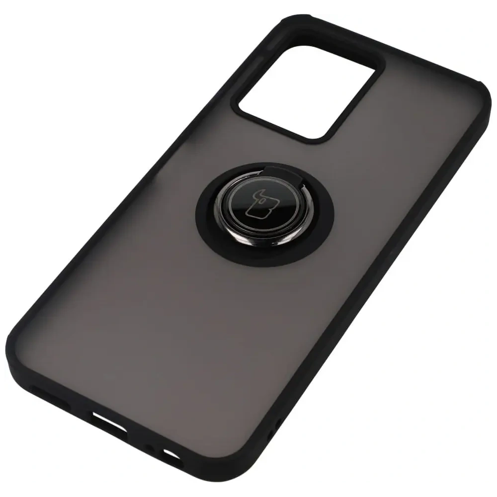 Hurtownia GSM - Pouzdro s úchopem na prst Bizon Case Hybrid Ring pro Vivo Y16 / Y02 kouřové s černým rámečkem - BIZ1898 - {ean13} - Hurt