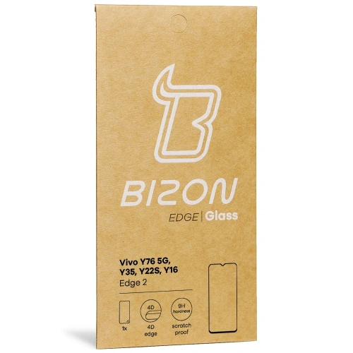 Szkło hartowane Bizon Glass Edge 2 do Vivo Y76 5G / Y35 / Y22s / Y16 czarne