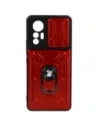 Bizon Case Camshield Card Slot Ring Xiaomi 12 Lite red