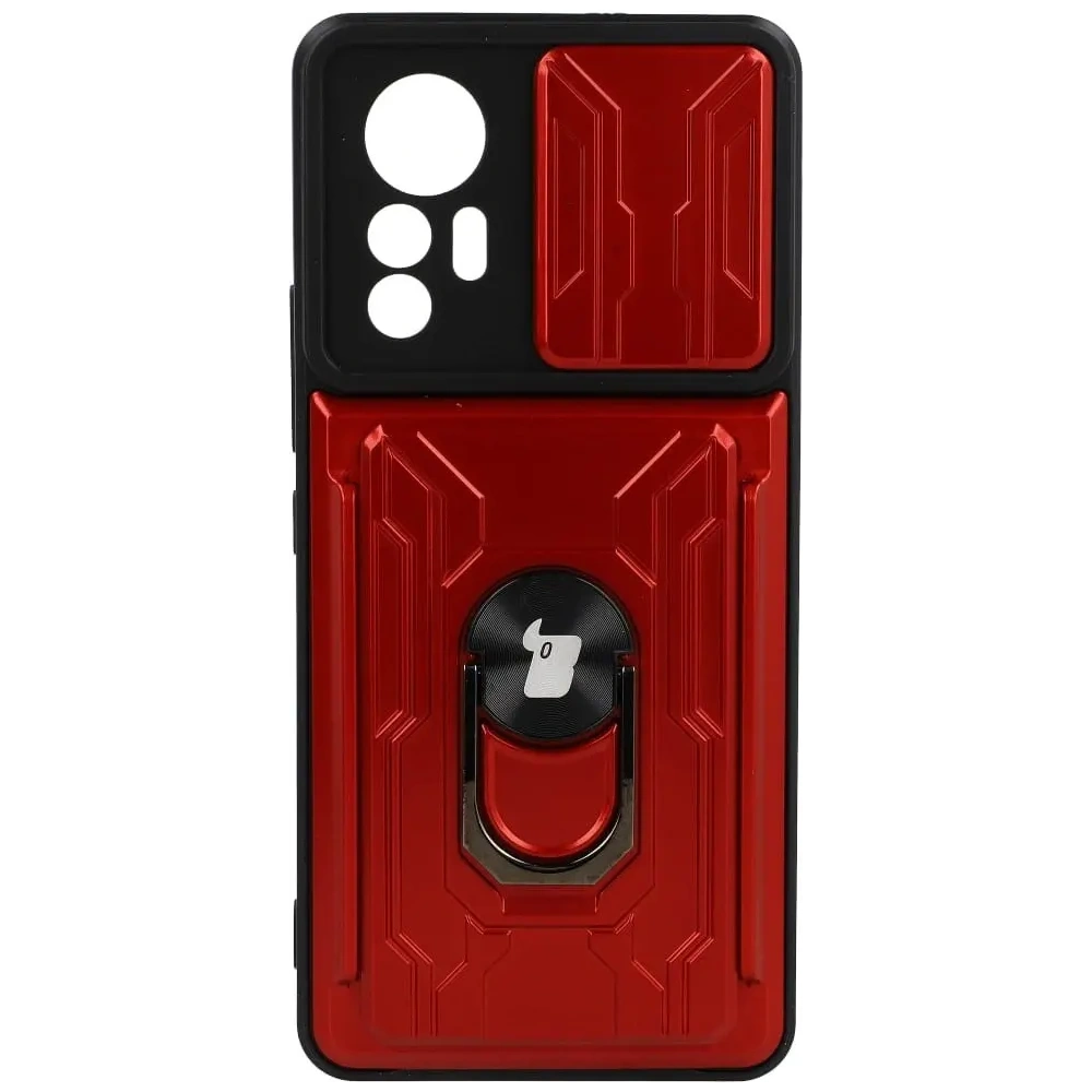 Hurtownia GSM - Etui Bizon Case Camshield Card Slot Ring do Xiaomi 12 Lite červené - BIZ1907 - {ean13} - Hurt