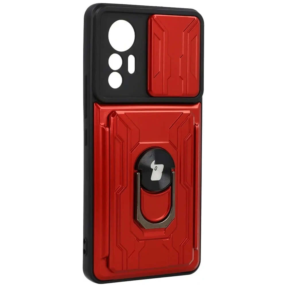 Hurtownia GSM - Etui Bizon Case Camshield Card Slot Ring do Xiaomi 12 Lite červené - BIZ1907 - {ean13} - Hurt