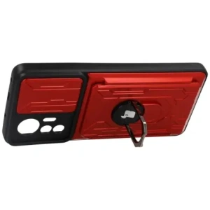 Wholesale Bizon Case Camshield Card Slot Ring Xiaomi 12 Lite red - BIZ1907 - {ean13} - Hurt