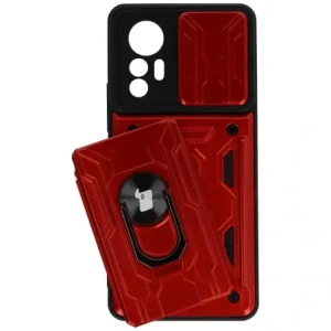 Wholesale Bizon Case Camshield Card Slot Ring Xiaomi 12 Lite red - BIZ1907 - {ean13} - Hurt