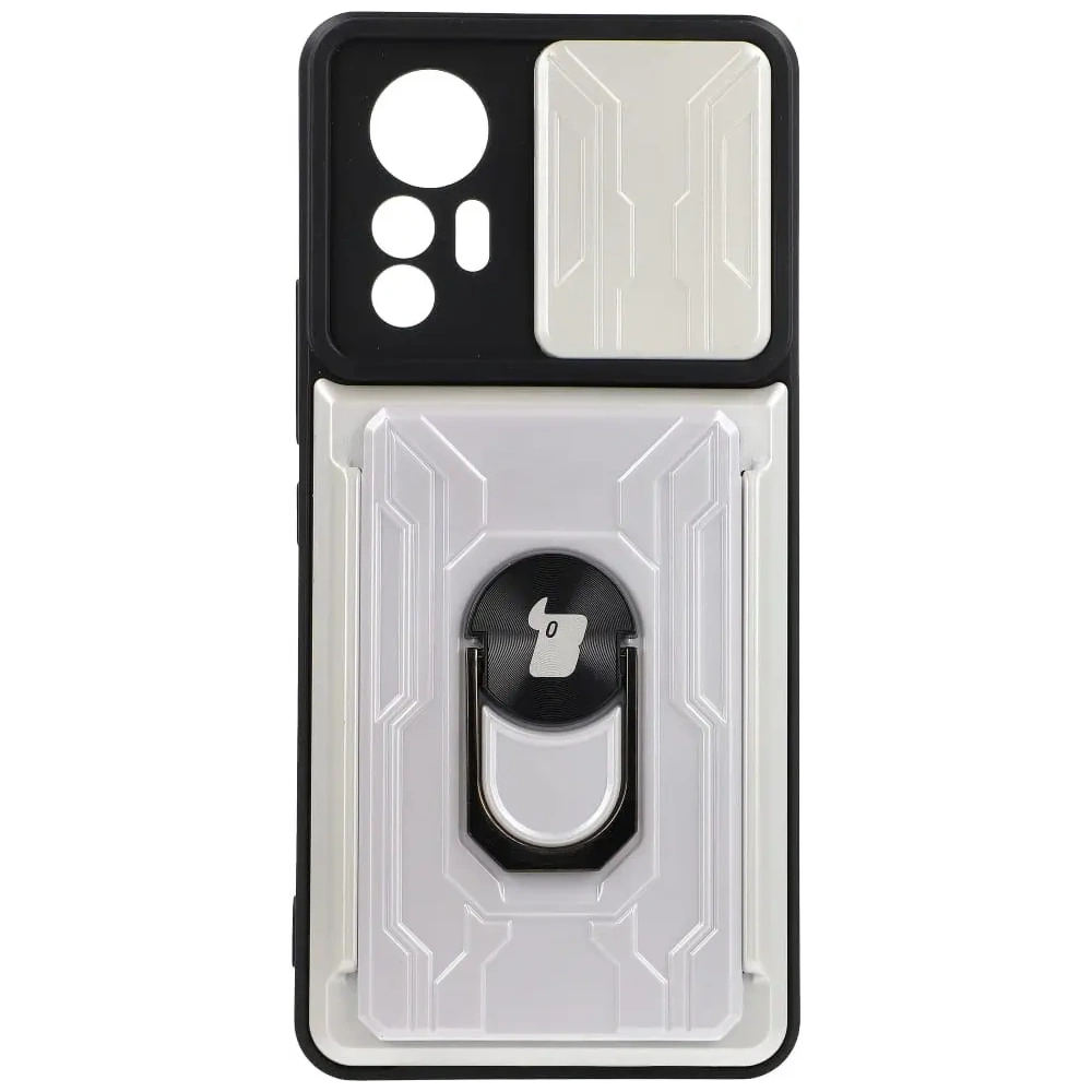 Hurtownia GSM - Etui Bizon Case Camshield Card Slot Ring do Xiaomi 12 Lite białe - BIZ1909 - {ean13} - Hurt
