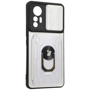 Wholesale Bizon Case Camshield Card Slot Ring Xiaomi 12 Lite white - BIZ1909 - {ean13} - Hurt