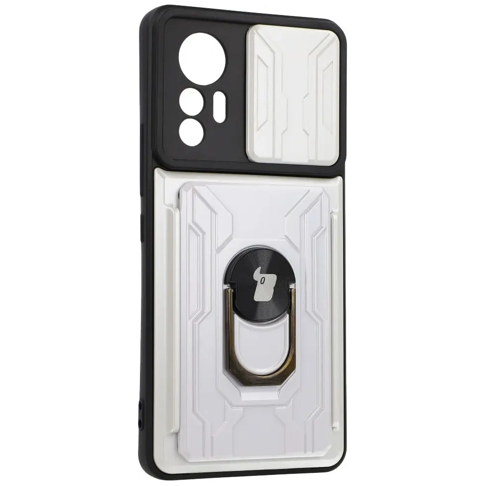 Hurtownia GSM - Etui Bizon Case Camshield Card Slot Ring do Xiaomi 12 Lite bílé - BIZ1909 - {ean13} - Hurt