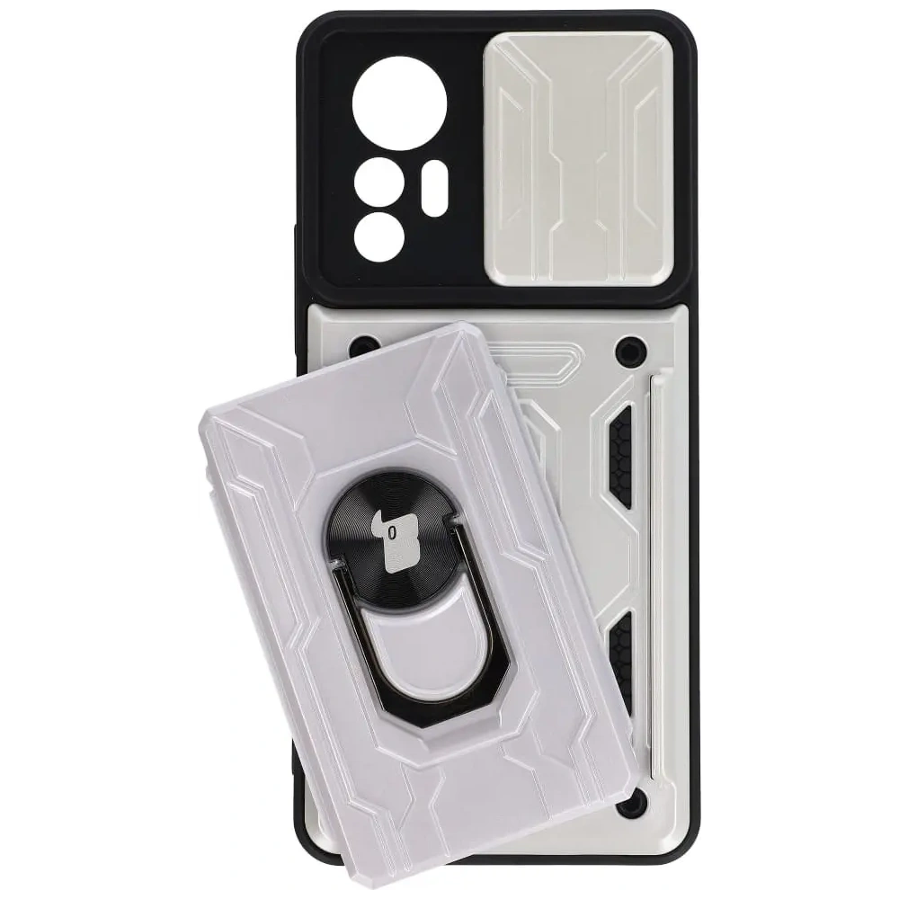 Hurtownia GSM - Etui Bizon Case Camshield Card Slot Ring do Xiaomi 12 Lite bílé - BIZ1909 - {ean13} - Hurt