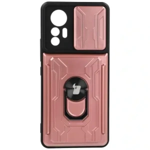 Wholesale Bizon Case Camshield Card Slot Ring Xiaomi 12 Lite light pink - BIZ1910 - {ean13} - Hurt