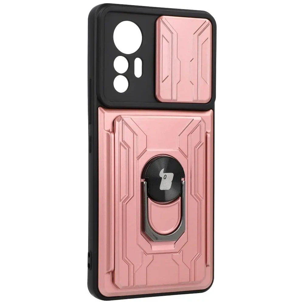 Hurtownia GSM - Etui Bizon Case Camshield Card Slot Ring do Xiaomi 12 Lite světle růžové - BIZ1910 - {ean13} - Hurt