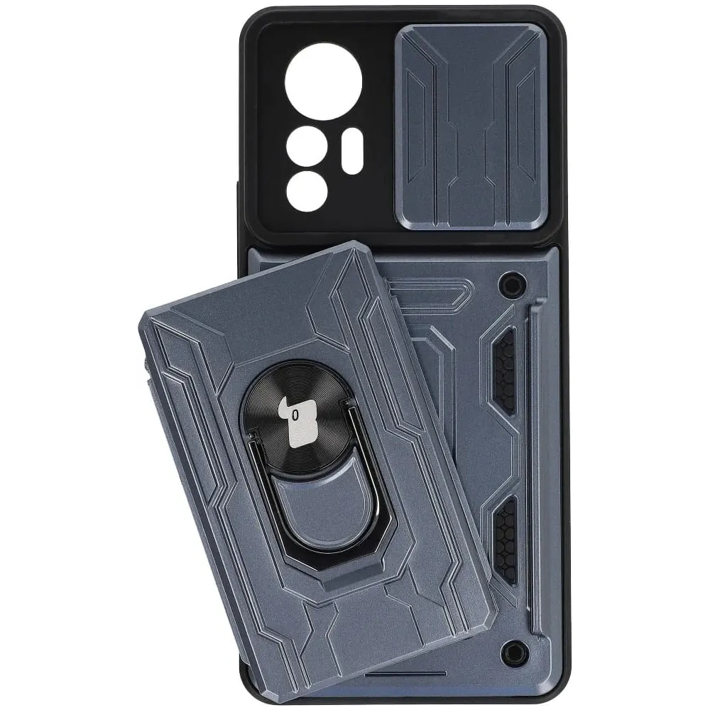 Hurtownia GSM - Etui Bizon Case Camshield Card Slot Ring do Xiaomi 12 Lite šedé - BIZ1913 - {ean13} - Hurt