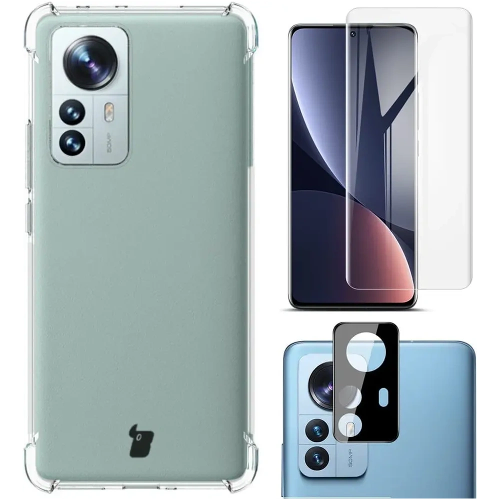 Hurtownia GSM - Etui + 2x folia + obiektyw Bizon Case Clear Pack do Xiaomi 12 Pro przezroczyste - BIZ1918 - {ean13} - Hurt