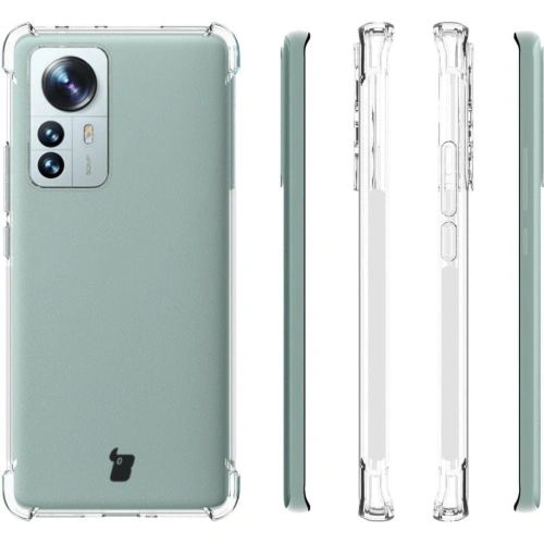 Etui + 2x folia + obiektyw Bizon Case Clear Pack do Xiaomi 12 Pro przezroczyste