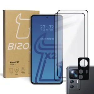 Wholesale BIZON Edge 2 2x screen glass + camera glass Xiaomi 12T - BIZ1934 - {ean13} - Hurt
