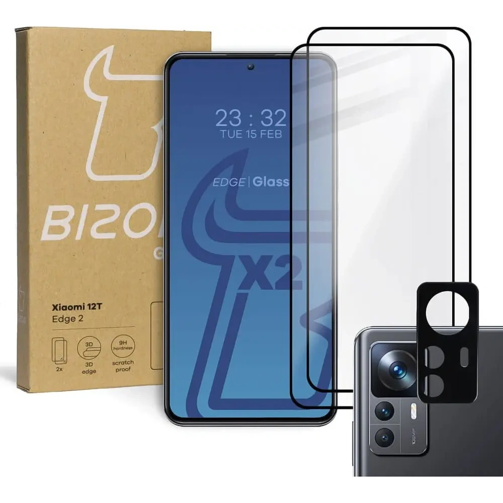 Hurtownia GSM - BIZON Edge 2 2x Bildschirmglas + Kameraglas Xiaomi 12T - BIZ1934 - {ean13} - Hurt