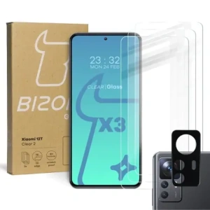 Hurtownia GSM - 3x Sklo na displej + sklo na fotoaparát BIZON Clear 2 pro Xiaomi 12T - BIZ1935 - {ean13} - Hurt