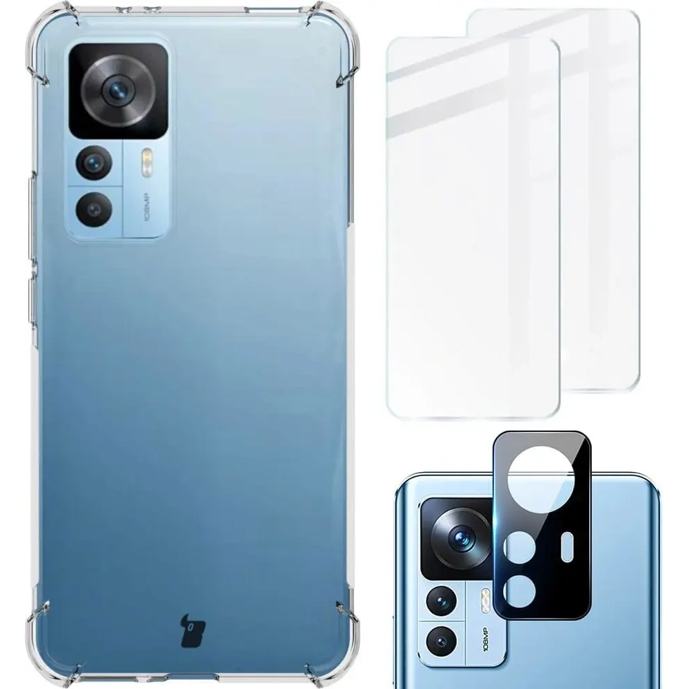 Hurtownia GSM - Etui + 2x szkło na ekran + obiektyw Bizon Case Clear Pack do Xiaomi 12T przezroczyste - BIZ1936 - {ean13} - Hurt