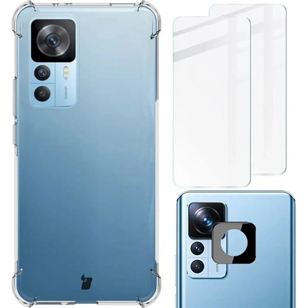 Hurtownia GSM - Etui + 2x sklo na displej + objektiv Bizon Case Clear Pack pro Xiaomi 12T Pro průhledné - BIZ1942 - {ean13} - Hurt