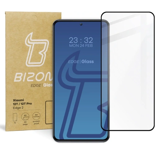 Szkło hartowane Bizon Glass Edge 2 do Xiaomi 12T / 12T Pro czarne