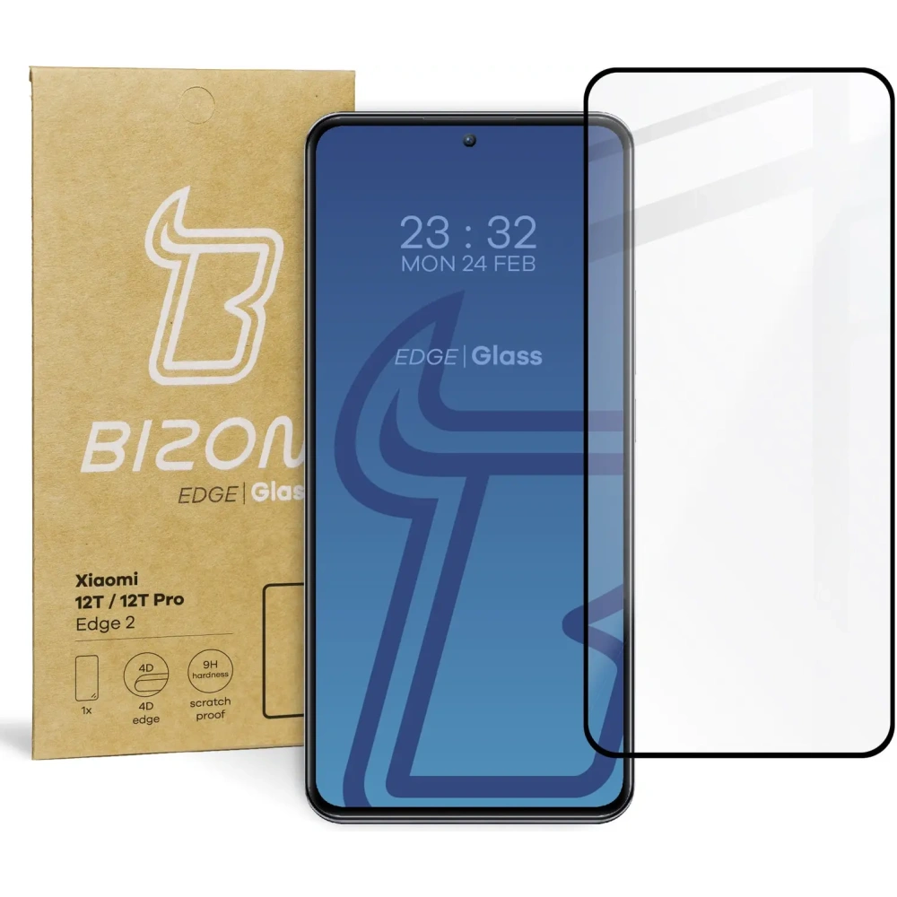 Hurtownia GSM - Tvrzené sklo Bizon Glass Edge 2 pro Xiaomi 12T / 12T Pro černé - BIZ1943 - {ean13} - Hurt