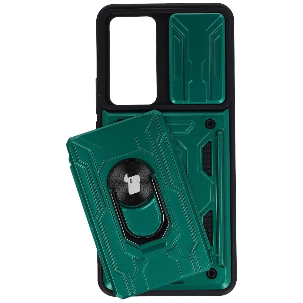 Hurtownia GSM - Etui Bizon Case Camshield Card Slot Ring do Xiaomi 12T zielone - BIZ1947 - {ean13} - Hurt