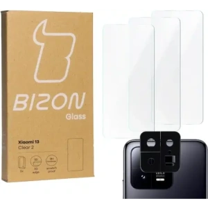Wholesale BIZON Clear 2 3x screen glass + camera glass Xiaomi 13 - BIZ1948 - {ean13} - Hurt